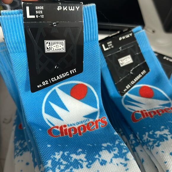 NBA Los Angeles Clippers HWC 20 Blue Crew Socks NWT Size‎ L - Picture 2 of 2